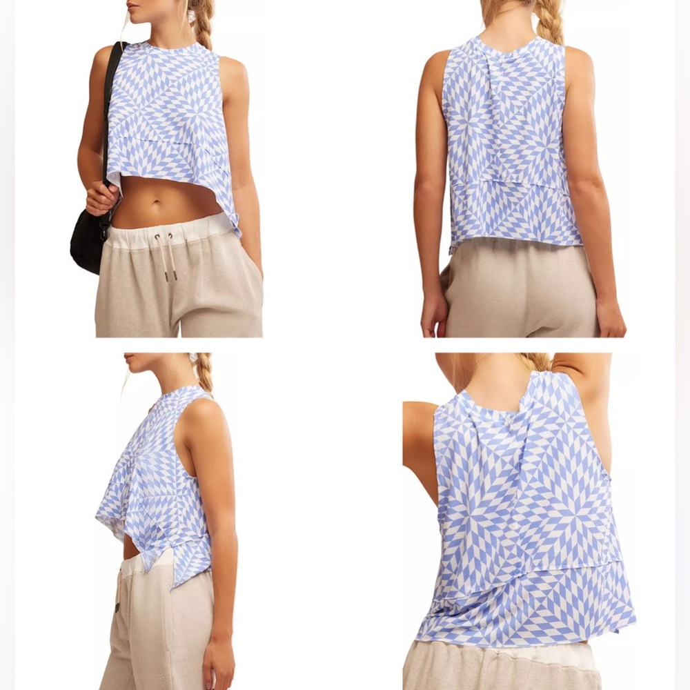 NWT FP Movement Women's Printed Tempo Tank in size X-Small color Blueberry Combo